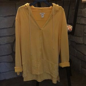 Sundance Catalog Hoodie with Lace Detail